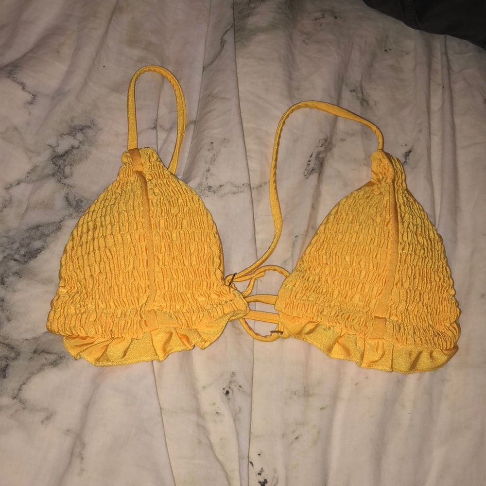 *never worn* yellow bathing suit top